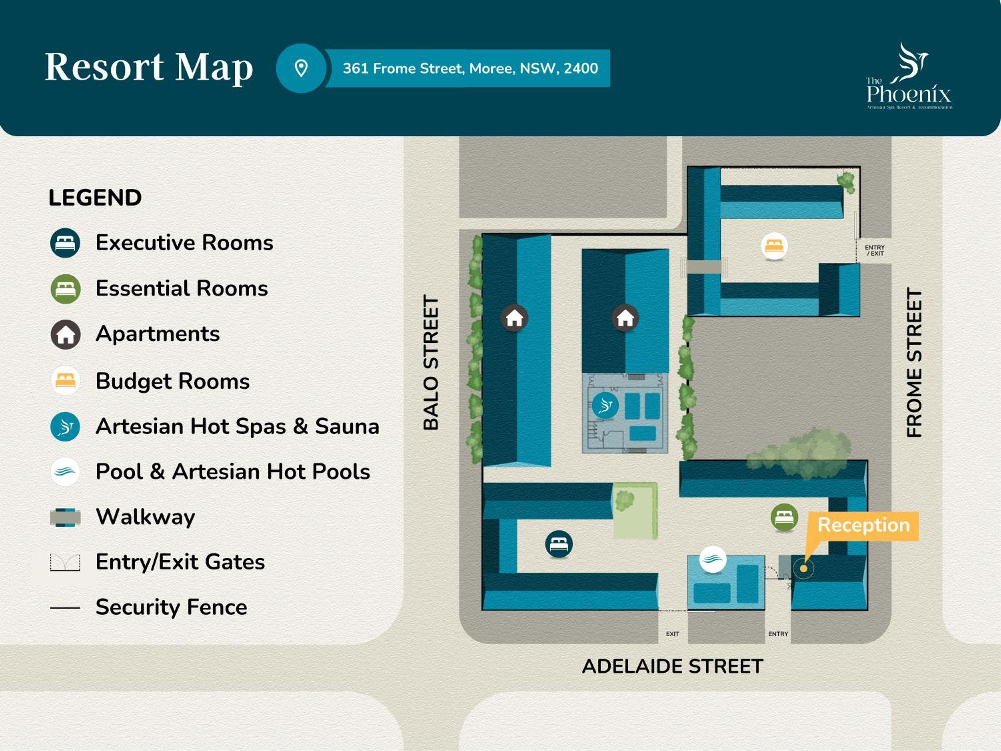 The Phoenix Artesian Spa Resort And Accommodation Moree Eksteriør billede